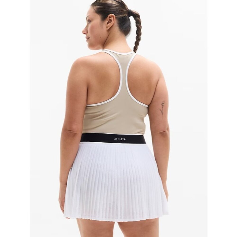 Athleta M Power Serve Tank Dress Tennis Medium Bright White Regular - Picture 5 of 6